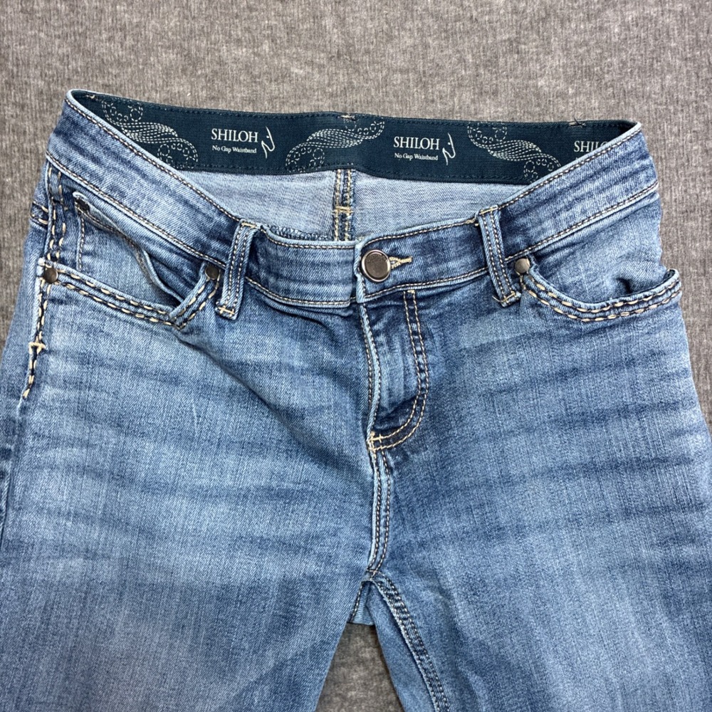 Wrangler Shiloh Riding Jeans Bootcut Womens 7x32 Blue Flex Waistband Embroidered - Picture 3 of 14